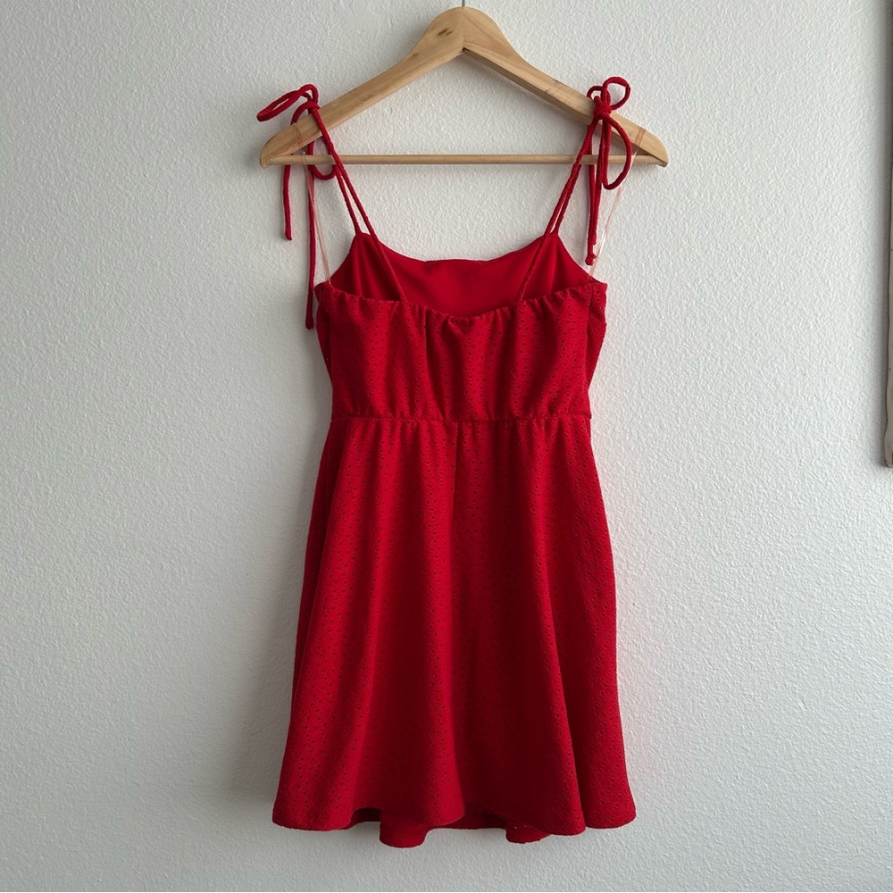 Speechless Red Mini Dress with Button Detail - Picture 2 of 4
